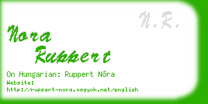 nora ruppert business card